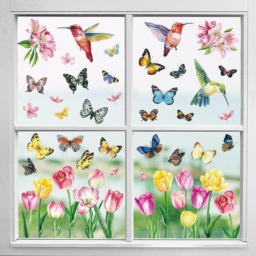 9x Pegatina De Cristal De Primavera Para Ventana, Estilo A