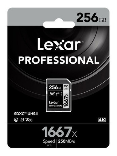 Memoria Lexar 256 Gb Professional 1667x 250 Mb/s Sdxc Uhs-ii