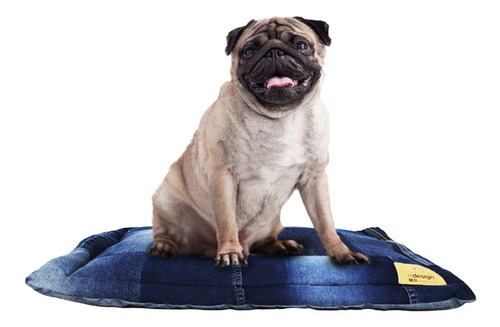 Cama Colchoneta Para Perro Mediana Mezclilla Lavable Ddesign