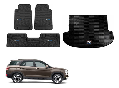 Tapetes Logo + Cajuela 2f Exacto Creta Grand 2023 2024 2025 Negro