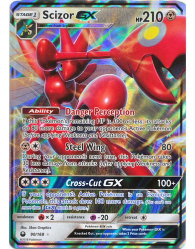 Scizor Gx - 90/168 - Ultra Rare Pokemon Tcg