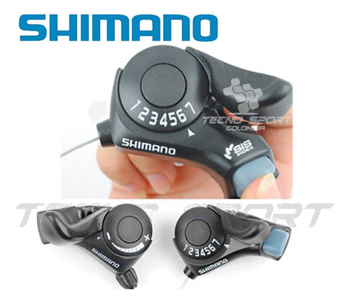 Imagen 2 de 6 de Par Palanca Cambio Shimano Tourney 7 Veloc Tx30 Manillar Mtb