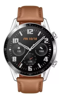 Huawei Watch GT 2 Classic 1.39" caja 46mm de metal y plástico stainless steel, malla pebble brown de cuero LTN-B19