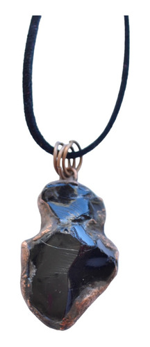 Imagen 1 de 6 de Collar Flecha Obsidiana, Piedra Negra, Protectora  Cod1