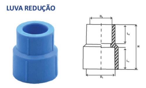 Kit 20 Luvas Redução Ppr 32x25 Igual Topfusion Ar Comprimido