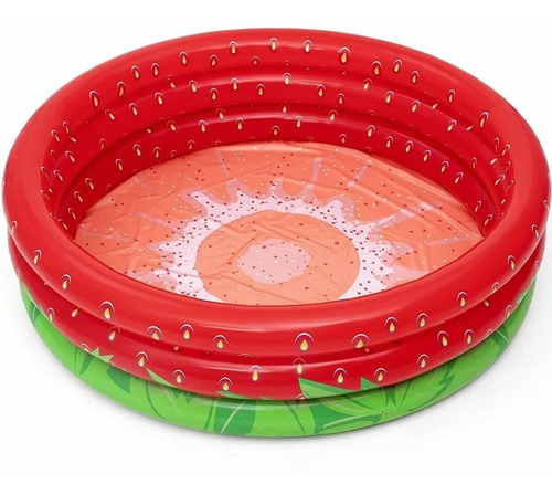 Pileta Inflable Bestway 3 Aros Frutilla 160 X 38 Cm 51145 Color Roja Y Verde