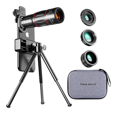 5-in-1 12.8x zoom teleobjetivo tele-lente cámara lente para Smartphone 