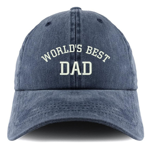 Trendy Shop Worlds Best Dad Gorra Bordada Teñida Sin Estruct