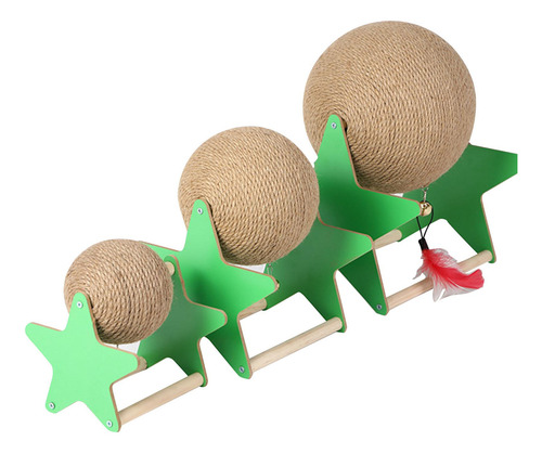 Juguete Rascador Para Gatos De Sisal De Madera, Medio