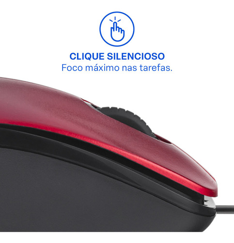 Mouse Com Fio Mf400 180cm Usb Vermelho Multi - Mo390