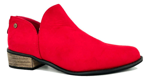 Zapatos Casuales // 02024 // Mocasines Corte En V Rojo