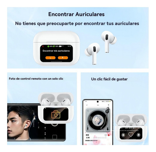 Auriculares Bluetooth Con Cancelación De Ruido Y Pantalla
