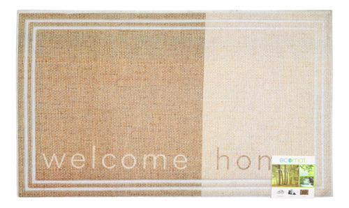 Tapete Entrada Fashionable Deluxe 45x75 Cm Caucho Beige