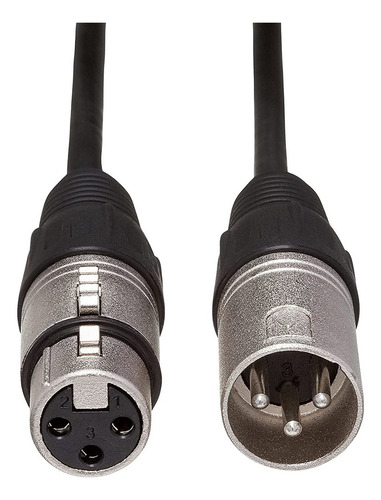 Cable De Audio Digital Hosa, Xlr Macho A Xlr Hembra | Negro