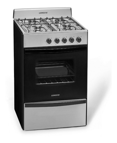 Imagen 1 de 3 de Cocina A Gas Longvie 12231x 56cm Inox Cajón Parrilla