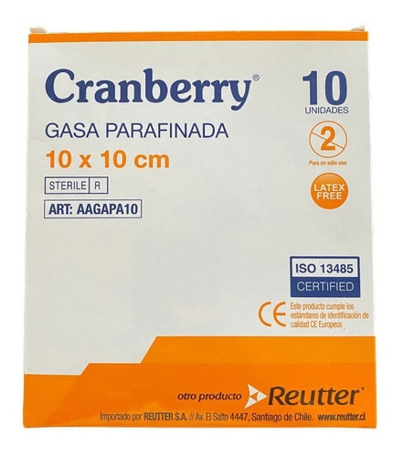 Gasa Parafinada 10x10 Cm Caja De 10 Unidades