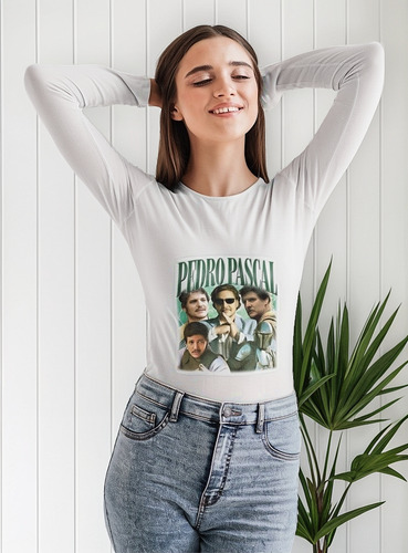Polera Larga Unisex Pedro Pascal Actor Chileno Estampado