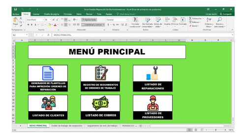 Excel Para Gestion De Reparacion De Electrodomesticos