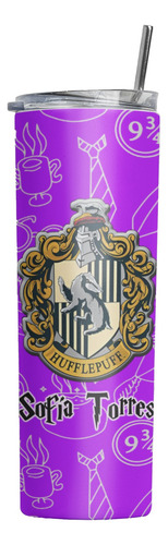 Termo Skinny Harry Portter Nombre Personalizado Hufflepuff Lila