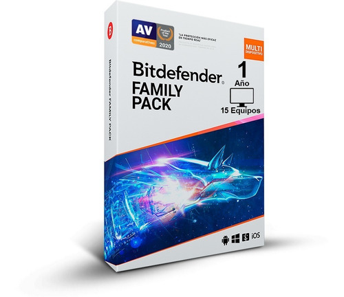 Bitdefender Family Pack, Lic 1 Año, 15 Equipos 