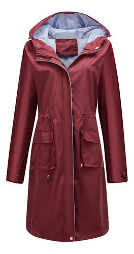 Chaqueta Casual Impermeable Con Capucha Para Mujer