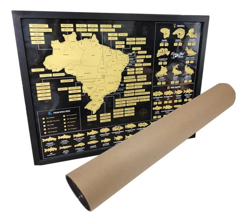 Mapa Decorativo Raspadinha Interativo  C/ Todos Estados Br