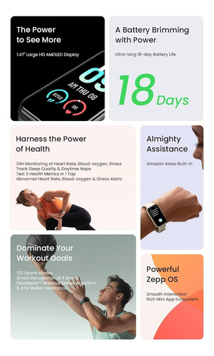 Smartband Amazfit Band 7 Amoled Bateria 28 Dias, Alexa Preto Preto