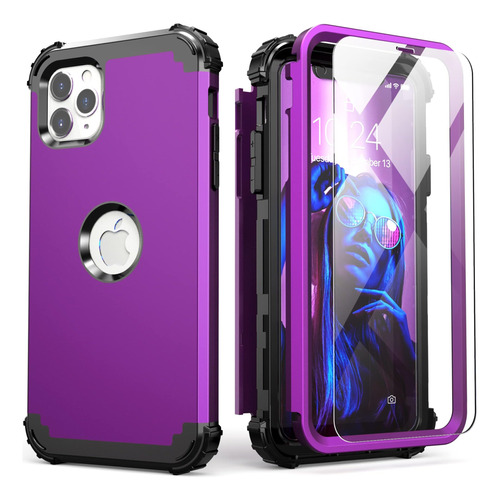 Funda Idweel Para iPhone 11 Pro Max-púrpura Oscuro