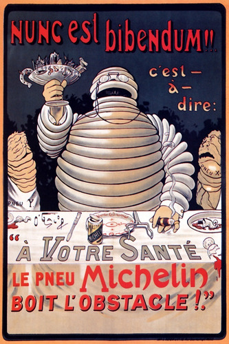 Boneco Michelin Bibendum Brinde Saúde Pneu Poster 76cmx50cm