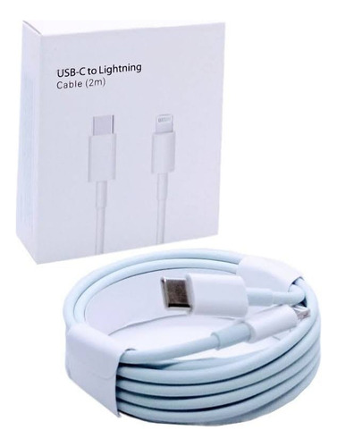 Cable Cargador Para Iphone 11 12 13 14 Ipad Usb-c 2 Metros Blanco