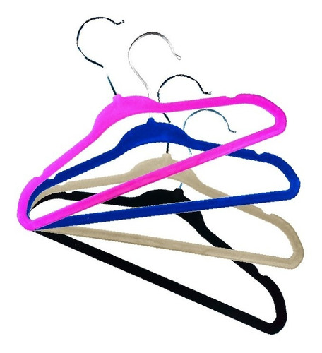 Imagen 3 de 3 de Set X 12 Perchas Slim Terciopelo Infantiles Chicos