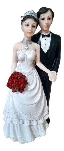 Topo De Bolo Casamento Casal Noivos Noivinhos Resina 26 Cm