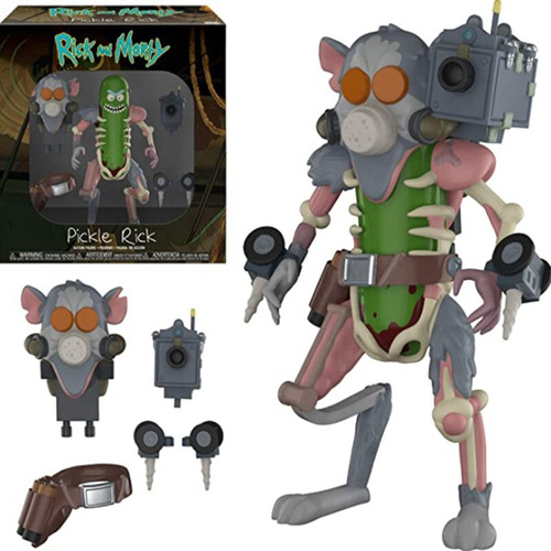 . Figura De Ação Pickle Rick, Modelo De Capacete De Rato
