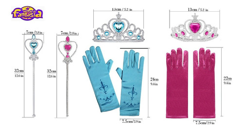 Imagem 8 de 10 de Kit Anna 2 Frozen Acessórios Coroa, Trança, Varinha, Luvas