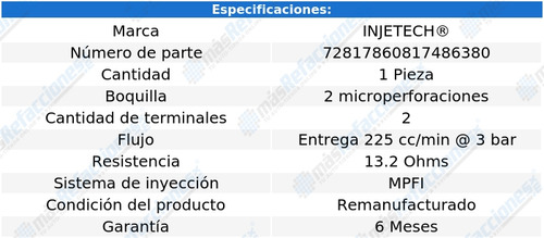 Inyector Combustible Malibu V6 3.1l De 2000 A 2003 Injetech