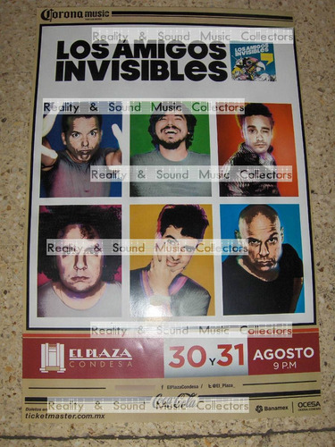 Amigos Invisibles Poster Plaza Condesa Original De Coleccion (Usado)