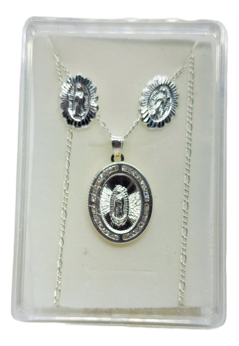 Medalla De Virgen De Guadalupe +aretes De Plata 925  Vi6