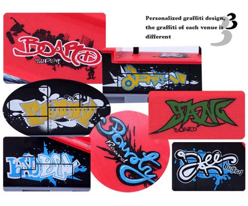 Kit Rampa Deck Radical Skate Dedo Diapasón Graffiti D