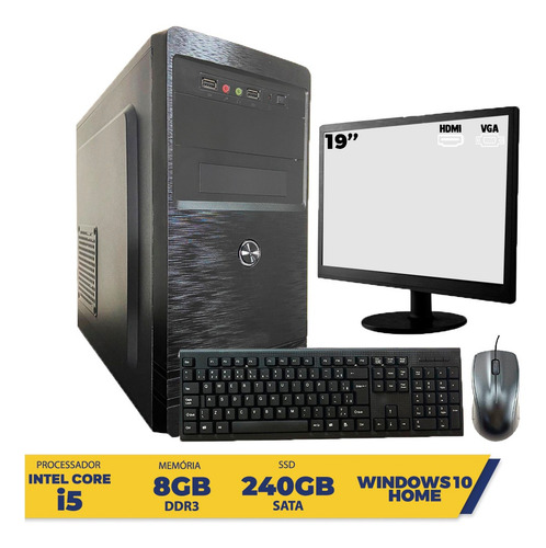 Imagem 2 de 7 de Computador Completo Intel Core I5 Memória Ram 8gb Ssd 240gb
