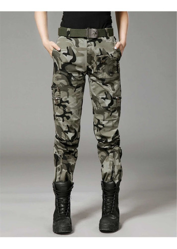 Imagen 2 de 7 de Pantalón Camuflado Gris Estilo Militar Secado Rápido