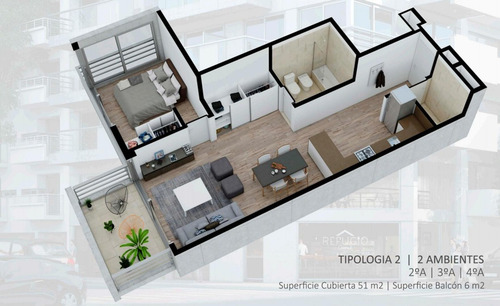 Imagen 2 de 5 de Venta Departamento 2amb A Estrenar Palermo Hollywood