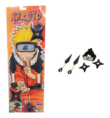 Imagen 1 de 10 de Set Naruto Shippuden 2 Kunai 2 Estrellas Y Vincha Jlt 8131