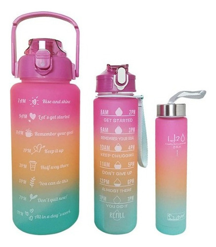 Botella de agua Academia de 2 litros, Galon Squeeze, color lila motivacional