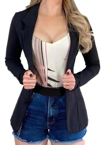 Chaqueta Tipo Blazer De Manga Larga Para Mujer, Traje, Abrig