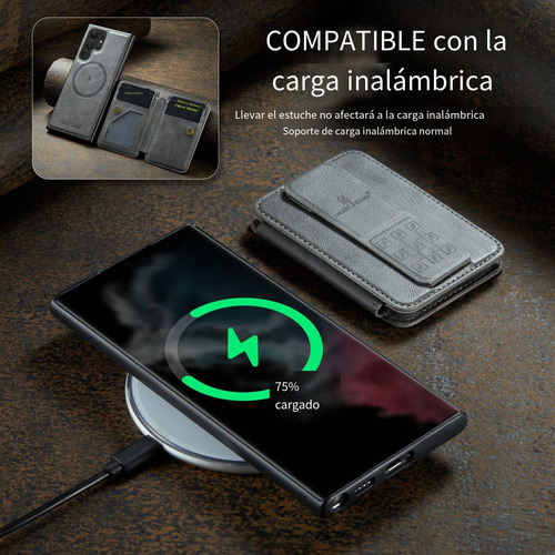 Funda Para Samsung Galaxy S25 S25 Plus S25 Ultra Magsafe Wallet Con Ranuras De Piel Para Tarjetas Y Soporte Magnético