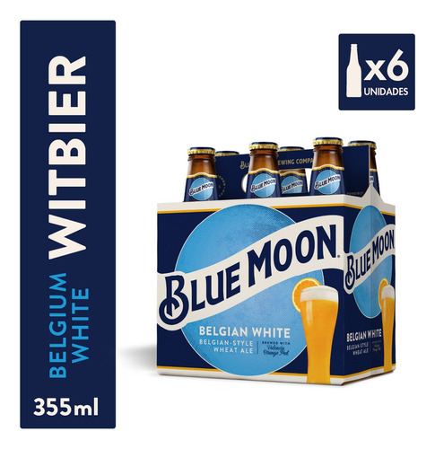 Pack Cerveza Blue Moon Long Neck 355ml 6un