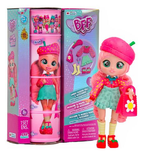 Cry Babies Bff Ella Fashion Doll Con 9+ Sorpresas Que Incluy