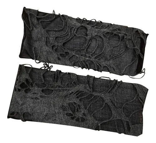 Guantes Sin Dedos De Encaje De Telaraña Para Halloween - Talla única Mujer, Diseño Gótico Punk Para Fiestas Temáticas
