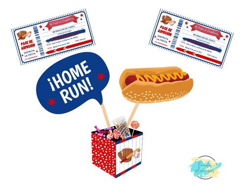 Kit Imprimible Para Fiesta Temática Béisbol