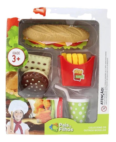 Kit Lanchinho Com Doce Fast Food - Pais E Filhos